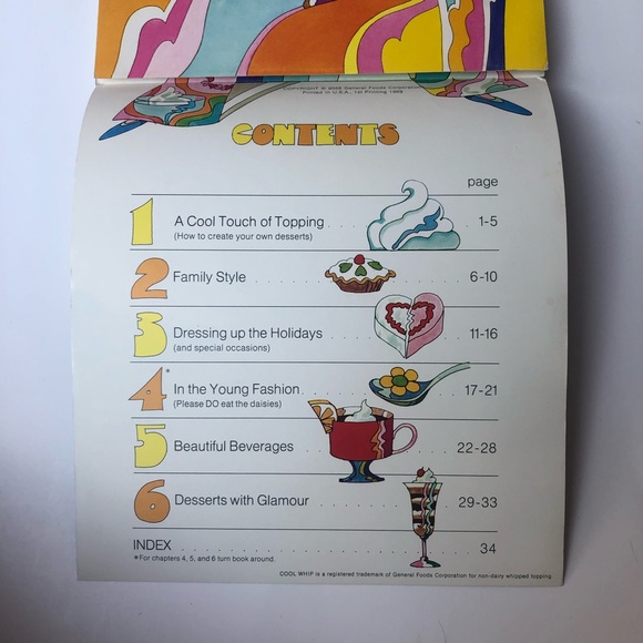 The Well Dressed Dessert Flip Page Cookbook 1st Print Vintage 1969 Cool Whip - Picture 4 of 9